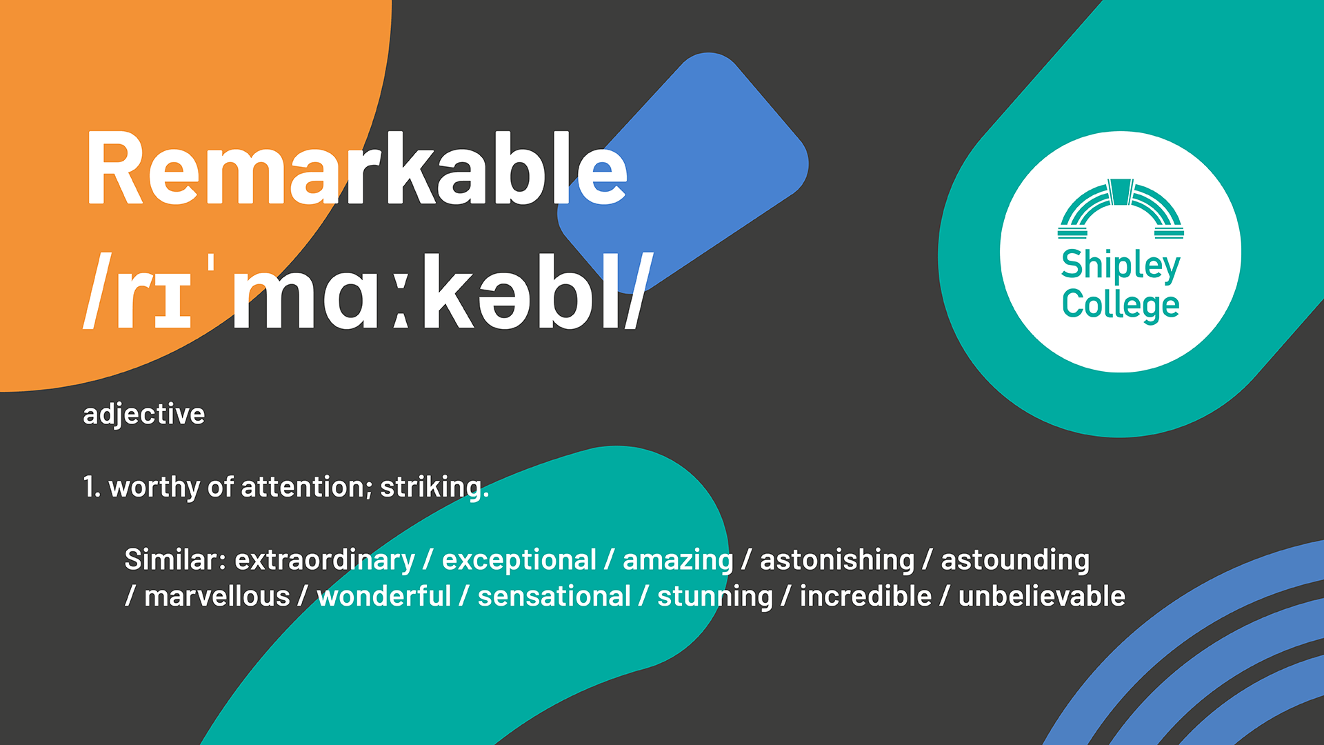 Shipley College Remarkable Campaign Full Time Part Time 2024 Shipley College Remarkable Campaign Full Time Part Time 2024